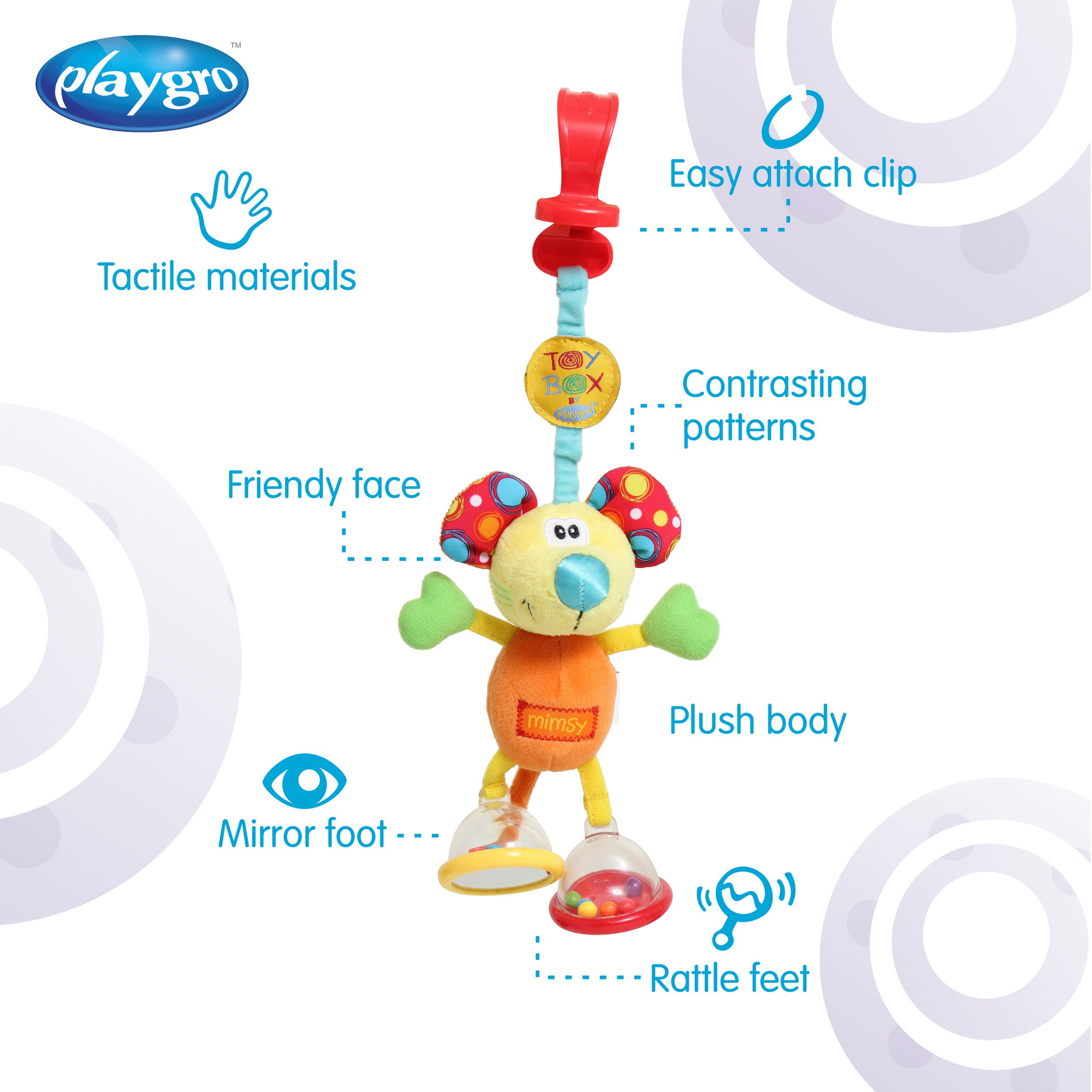 Playgro Toy Box Dingly Dangly Mimsy for Baby 