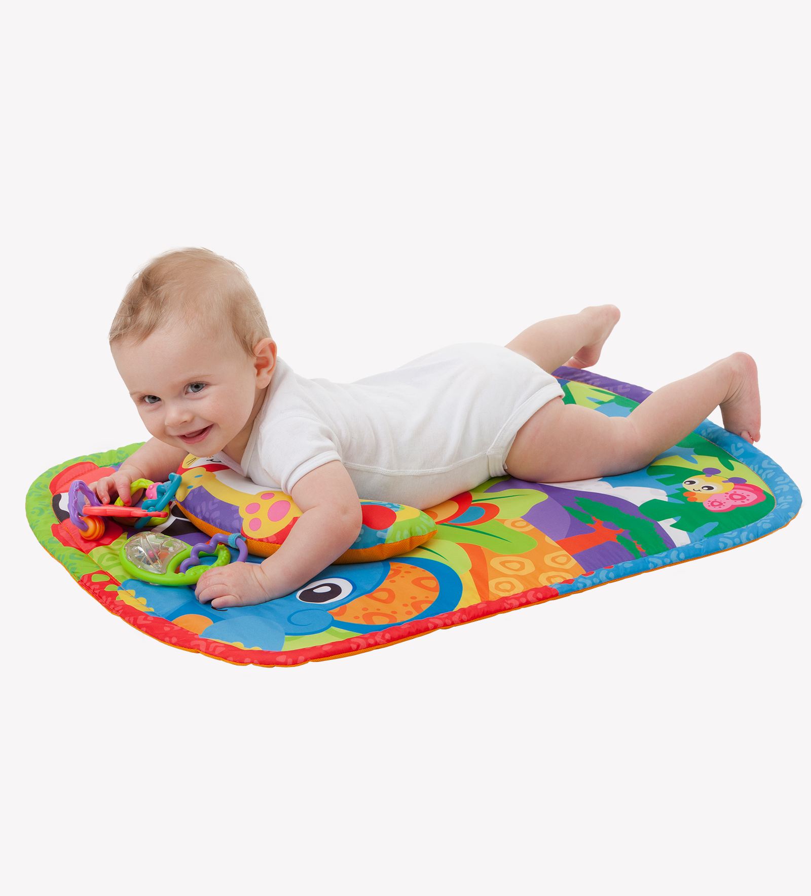 Zoo Play Time Tummy Time Mat And Pillow Playgro International